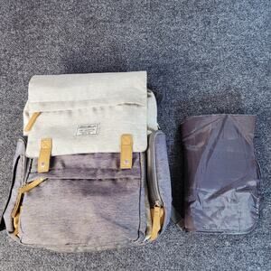 Eddie Bauer First Adventure Diaper Bag Backpack Gray Blue Changing Pad Insulated